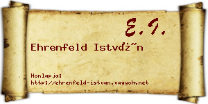 Ehrenfeld István névjegykártya